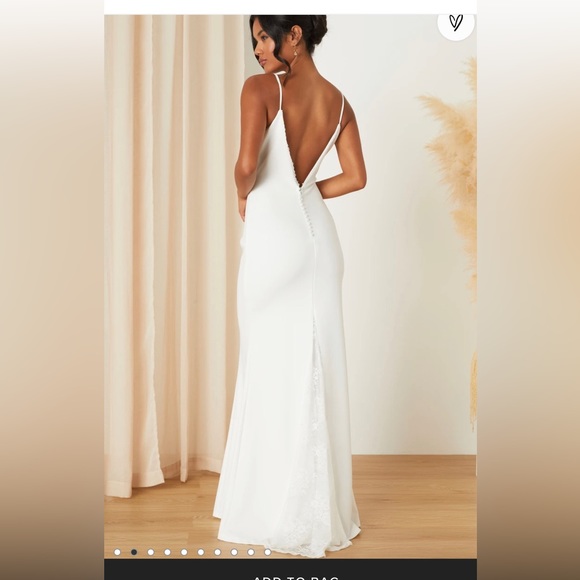 NWT Lulus Taliana White Lace Button Back - Picture 2 of 5